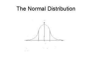 The Normal Distribution The Area under the curve