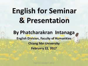Seminar presentation in english