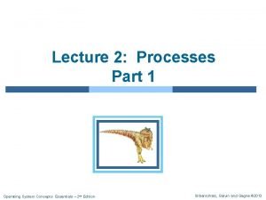 Lecture 2 Processes Part 1 Operating System Concepts
