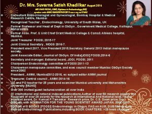 Dr suvarna khadilkar Dr suvarna khadilkar