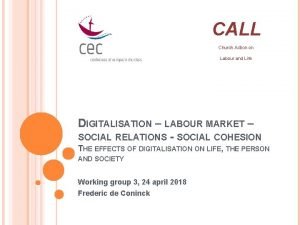 CALL Church Action on Labour and Life DIGITALISATION