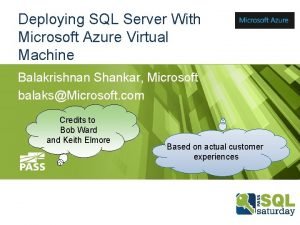 Deploying SQL Server With Microsoft Azure Virtual Machine