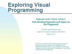 Exploring Visual Programming Stagecast Creator Tutorial Activity II