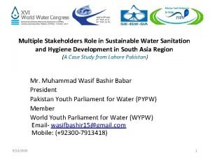 Stakeholders in water and sanitation