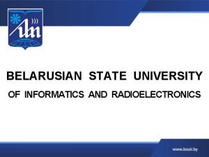 Belarusian university of informatics and radioelectronics