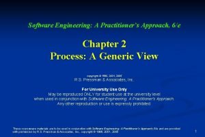 Software Engineering A Practitioners Approach 6e Chapter 2