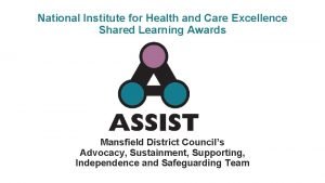 National Institute for Health and Care Excellence Shared