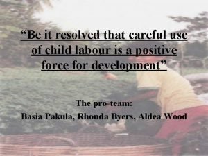 Conclusion on child labour