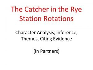 Реферат: Catcher In The Rye And 1950S Television