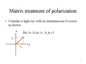 Jones vector elliptical polarization