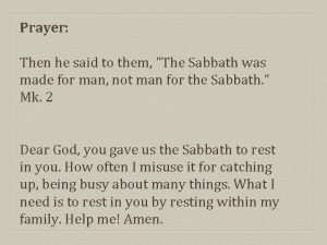 Prayer for sabbath day