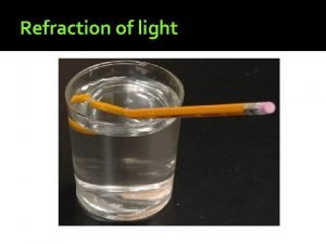 Refraction of light Cause of Refraction In different