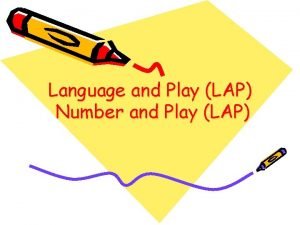 Language and Play LAP Number and Play LAP
