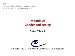 UNECE Subregional workshop on gender statistics Tbilisi Georgia