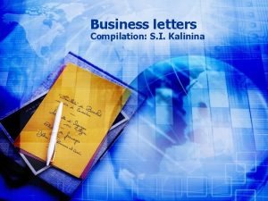Business letters Compilation S I Kalinina Mr Nikolay