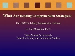 What Are Reading Comprehension Strategies For LS 3013