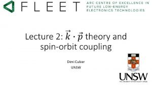 Spin orbit coupling