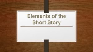 Diagram elements of a short story