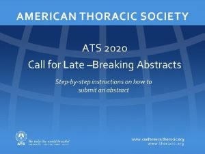 Ats late breaking abstract