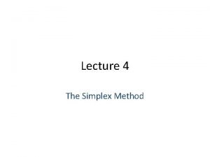 Simplex method problem