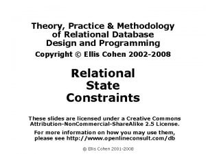 Theory Practice Methodology of Relational Database Design and