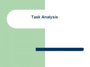 Task analysis questions