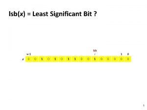 lsbx Least Significant Bit lsb i w1 x