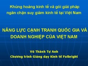 Khng hong kinh t v gi gii php