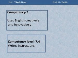 Unit 2 Facing Challenges Unit 7 Simple Living