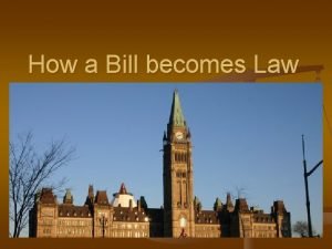 How a Bill becomes Law The different kinds