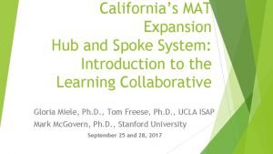 Californias MAT Expansion Hub and Spoke System Introduction