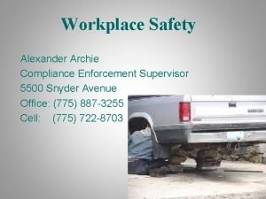 Workplace Safety Alexander Archie Compliance Enforcement Supervisor 5500