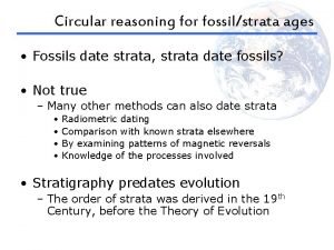 Circular reasoning for fossilstrata ages Fossils date strata