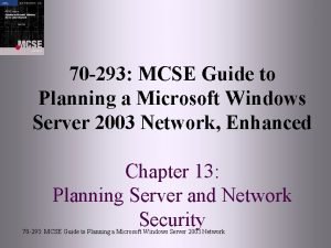70 293 MCSE Guide to Planning a Microsoft