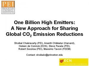 One Billion High Emitters A New Approach for