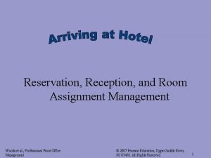 Room assignment for group bookings are
