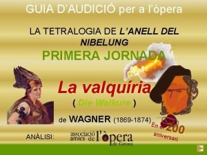 GUIA DAUDICI per a lpera LA TETRALOGIA DE