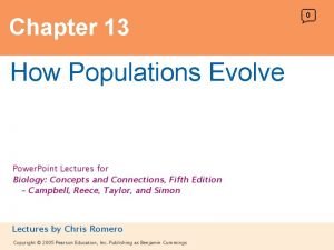 Chapter 13 How Populations Evolve 0 0 Clown