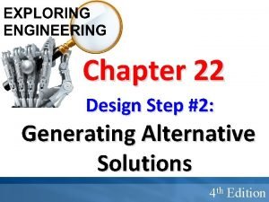 Generating alternative solutions
