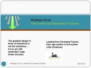 Straw Proposals Strategic focus The Centre for Education