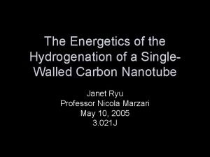 The Energetics of the Hydrogenation of a Single