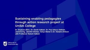 Sustaining enabling pedagogies through action research project at
