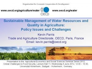 Organisation for Economic Cooperation Development www oecd orgagriculturewater