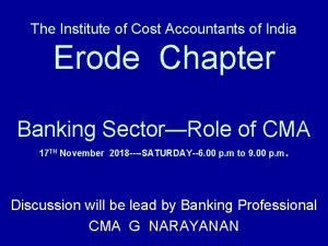 Cma institute in erode