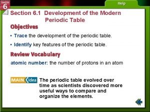 Section 6.1 development of the modern periodic table