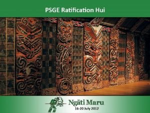 Page 1 Information Hui Purpose Discuss the Ngti