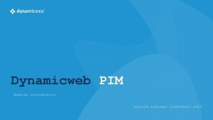 Dynamicweb pim