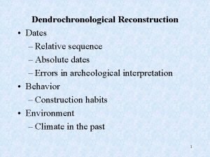 Reconstruction dates