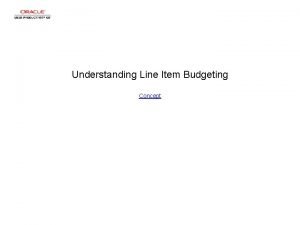 Understanding Line Item Budgeting Concept Understanding Line Item