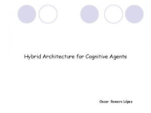 Hybrid Architecture for Cognitive Agents Oscar Romero Lpez